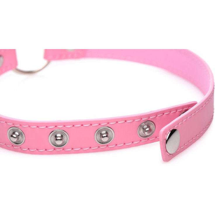 Master Series Kinky Kitty Ring Slim Choker Pink | 848518043603 | Available at EroticWarehouse.com