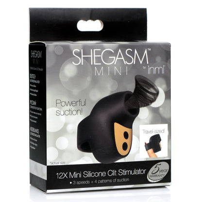 Shegasm Mini 12X Mini Silicone Clit Stimulator Black | 848518043672 | Available at EroticWarehouse.com
