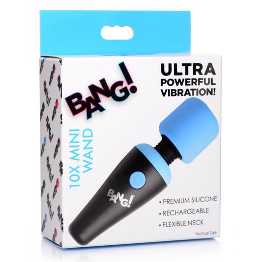 Bang! 10X Vibrating Mini Silicone Wand Blue | 848518044990 | Available at EroticWarehouse.com