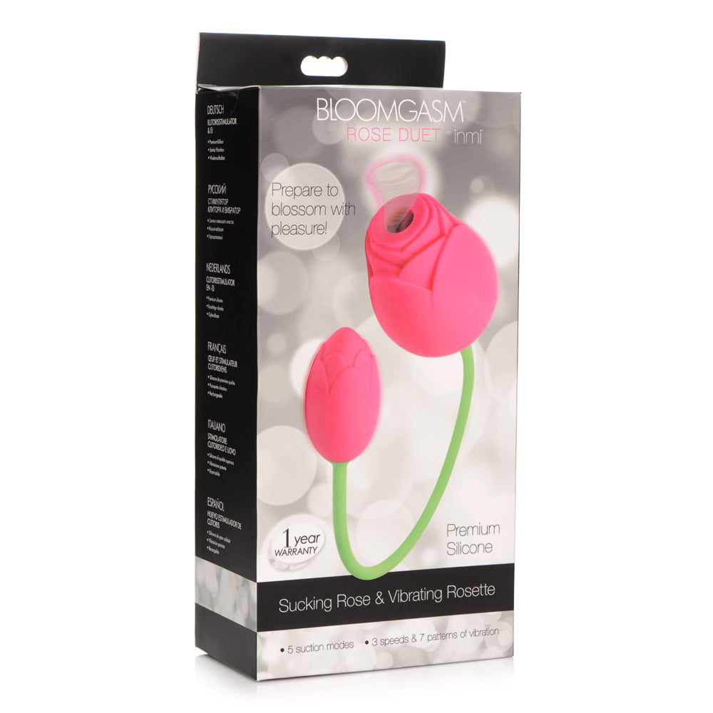 Bloomgasm Rose Duet Pink Sucking Rose & Vibrating Rosette | 848518045089 | Available at EroticWarehouse.com