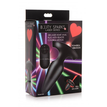 Booty Sparks 28X Laser Heart Silicone Anal Plug With Remote Medium | 848518045256 | Available at EroticWarehouse.com