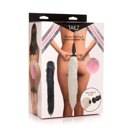 Tailz Silicone Anal Plug & 3 Interchangeable Tails | 848518045324 | Available at EroticWarehouse.com