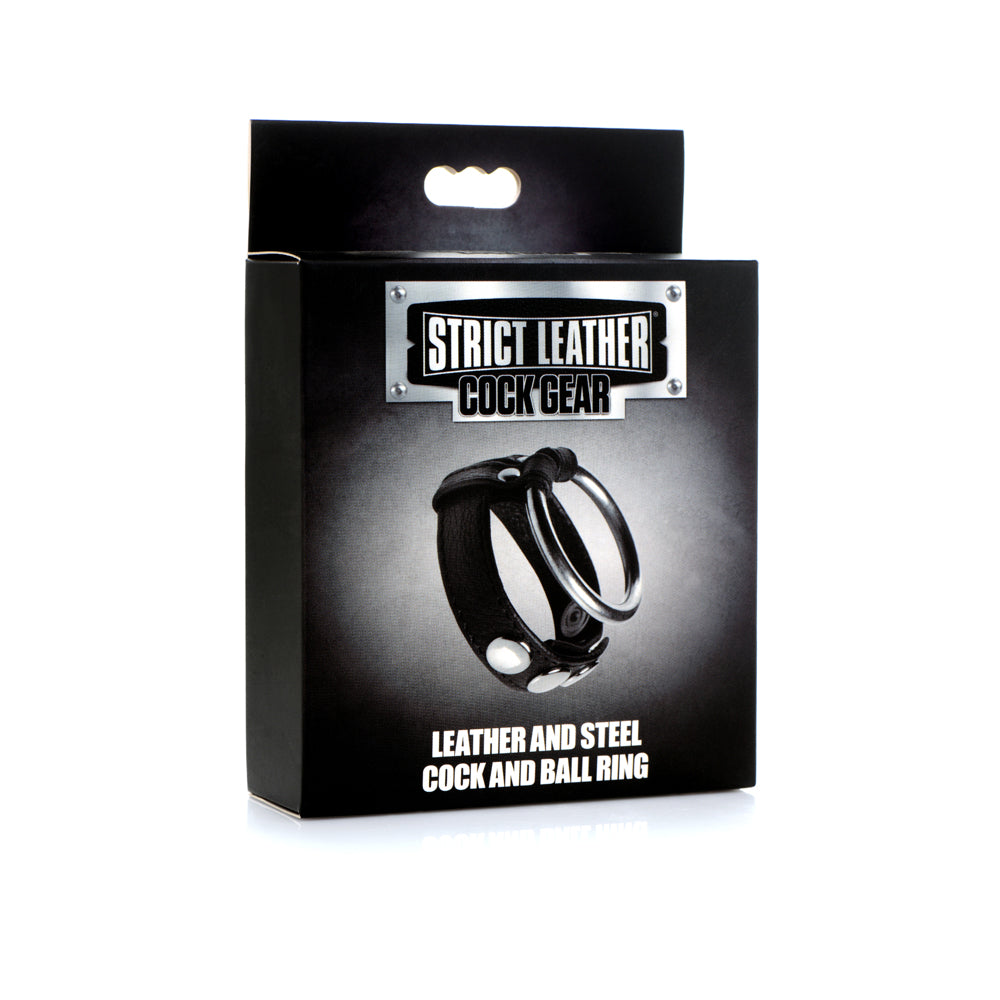 Strict Leather Cock Gear Leather And Steel Cock & Ball Ring | 848518045584 | Available at EroticWarehouse.com