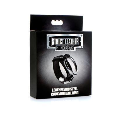 Strict Leather Cock Gear Leather And Steel Cock & Ball Ring | 848518045584 | Available at EroticWarehouse.com