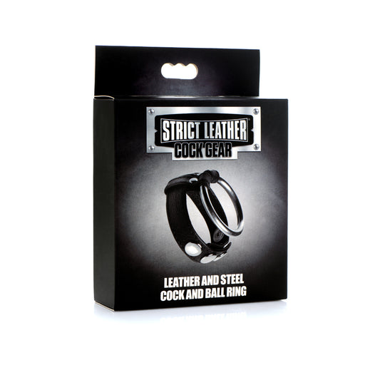 Strict Leather Cock Gear Leather And Steel Cock & Ball Ring | 848518045584 | Available at EroticWarehouse.com