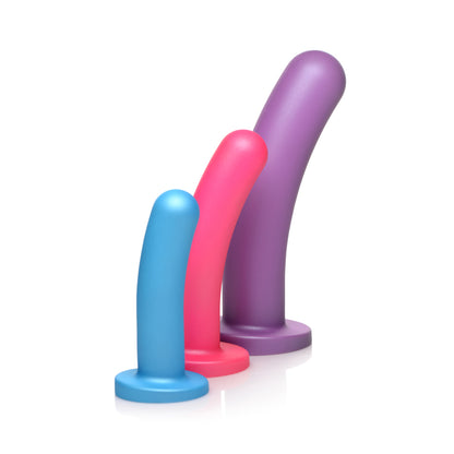Strap U Triple Peg 28X Vibrating Silicone Dildo Set W/ Remote | 848518045751 | Available at EroticWarehouse.com