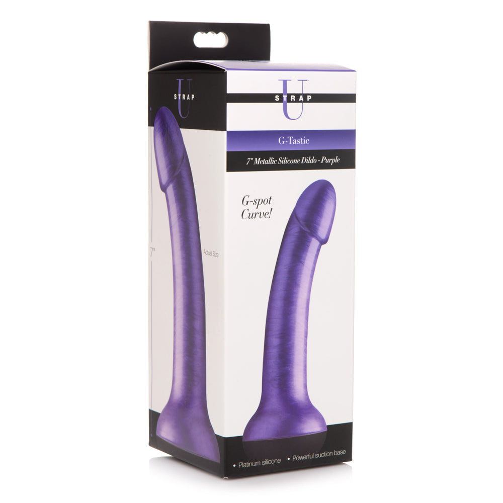 Strap U G-Tastic 7'' Metallic Silicone Dildo Purple | 848518045935 | Available at EroticWarehouse.com