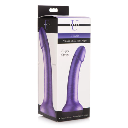 Strap U G-Tastic 7'' Metallic Silicone Dildo Purple | 848518045935 | Available at EroticWarehouse.com