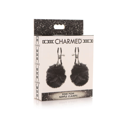 Charmed Pom Pom Nipple Clamps Black | 848518045980 | Available at EroticWarehouse.com