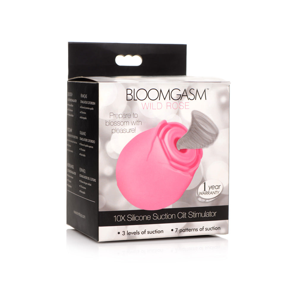 Bloomgasm Pink Rose 10X Suction Clit Stimulator | 848518046031 | Available at EroticWarehouse.com