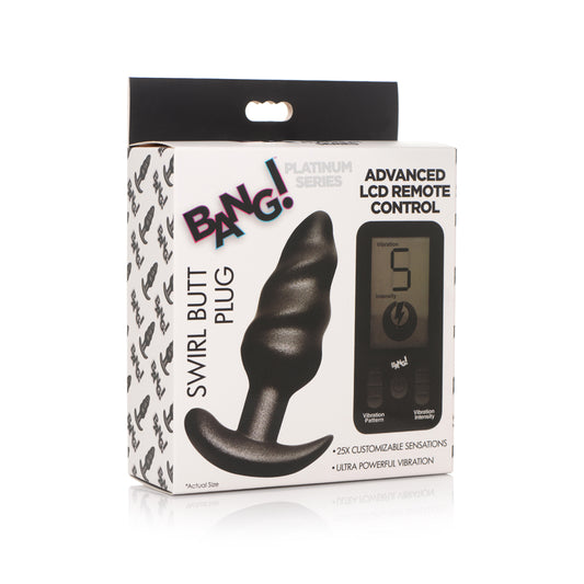 Bang! 25X Vibrating Silicone Swirl Plug With Remote Control | 848518046390 | Available at EroticWarehouse.com