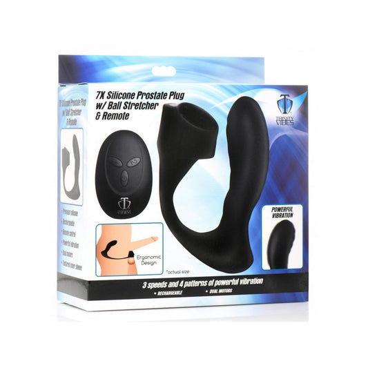 Trinity Men 7X Silicone Prostate Plug W/ Ball Stretcher & Remote | 848518046635 | Available at EroticWarehouse.com