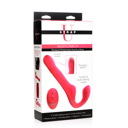 Strap U Mighty-Thrust Thrusting & Vibrating Strapless Strap-On W/ Remote | 848518046826 | Available at EroticWarehouse.com