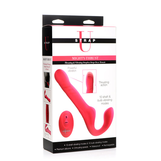 Strap U Mighty-Thrust Thrusting & Vibrating Strapless Strap-On W/ Remote | 848518046826 | Available at EroticWarehouse.com