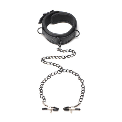 Master Series Collared Temptress Collar With Nipple Clamps | 848518046857 | Available at EroticWarehouse.com