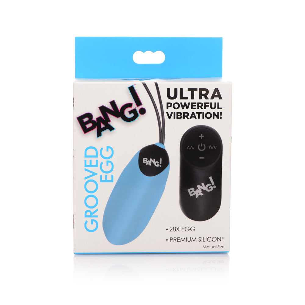 Bang! 28X Grooved Silicone Egg Blue | 848518047311 | Available at EroticWarehouse.com