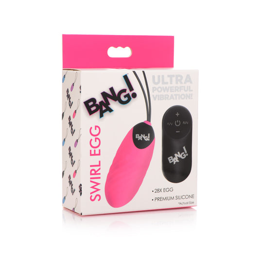 Bang! 28X Swirl Silicone Egg Pink | 848518047328 | Available at EroticWarehouse.com