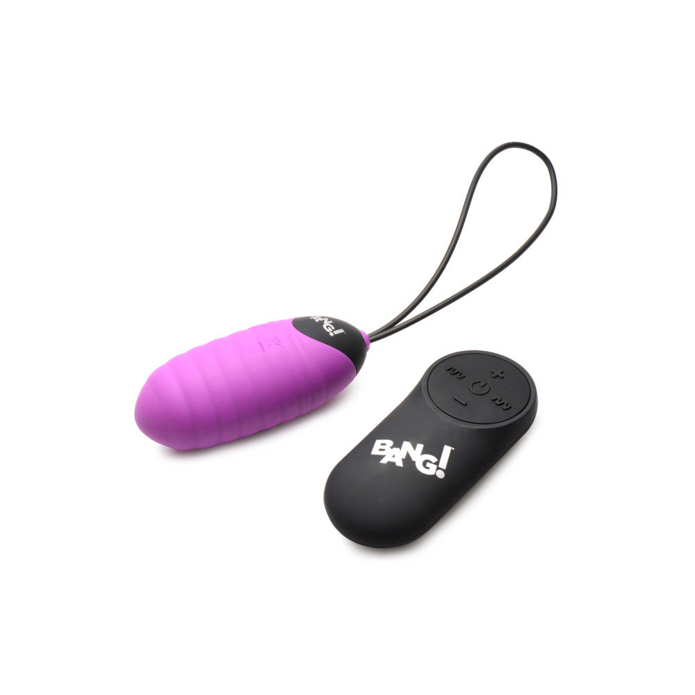 Bang! 28X Ribbed Silicone Egg Purple | 848518047335 | Available at EroticWarehouse.com