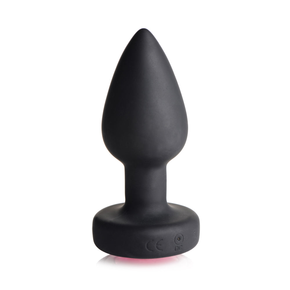 Booty Sparks 28X Silicone Vibrating Pink Gem Anal Plug W/ Remote Small | 848518047519 | Available at EroticWarehouse.com