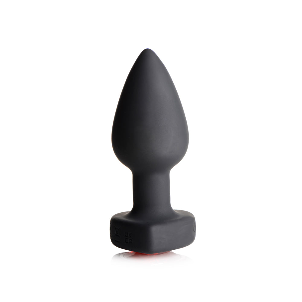 Booty Sparks 28X Silicone Vibrating Red Heart Anal Plug W/ Remote Small | 848518047526 | Available at EroticWarehouse.com