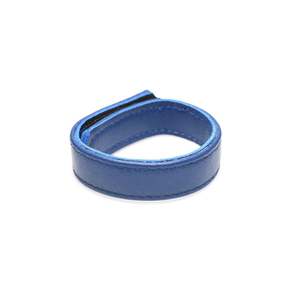 Strict Leather Cock Gear Velcro Leather Cock Ring Blue | 848518048189 | Available at EroticWarehouse.com
