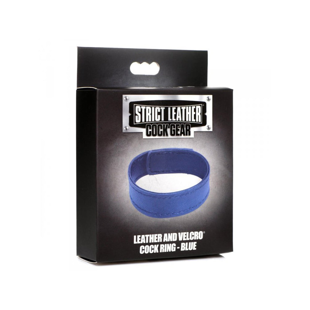 Strict Leather Cock Gear Velcro Leather Cock Ring Blue | 848518048189 | Available at EroticWarehouse.com