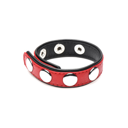 Strict Leather Cock Gear Leather Speed Snap Cock Ring Red | 848518048424 | Available at EroticWarehouse.com