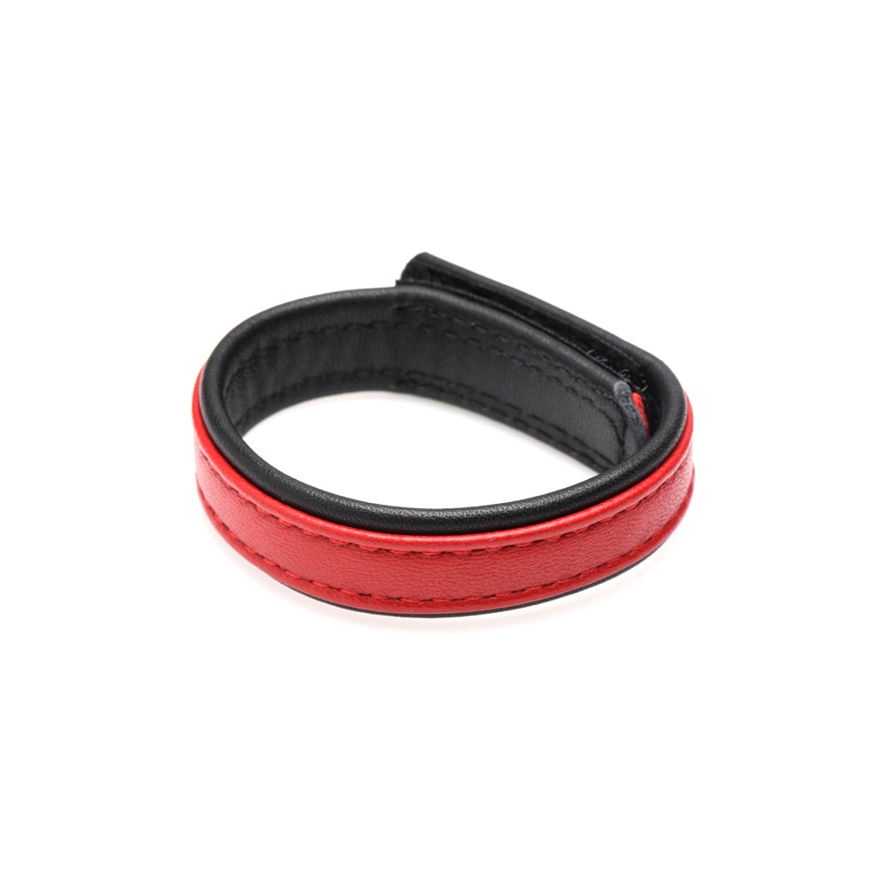 Strict Leather Cock Gear Velcro Leather Cock Ring Red | 848518048431 | Available at EroticWarehouse.com