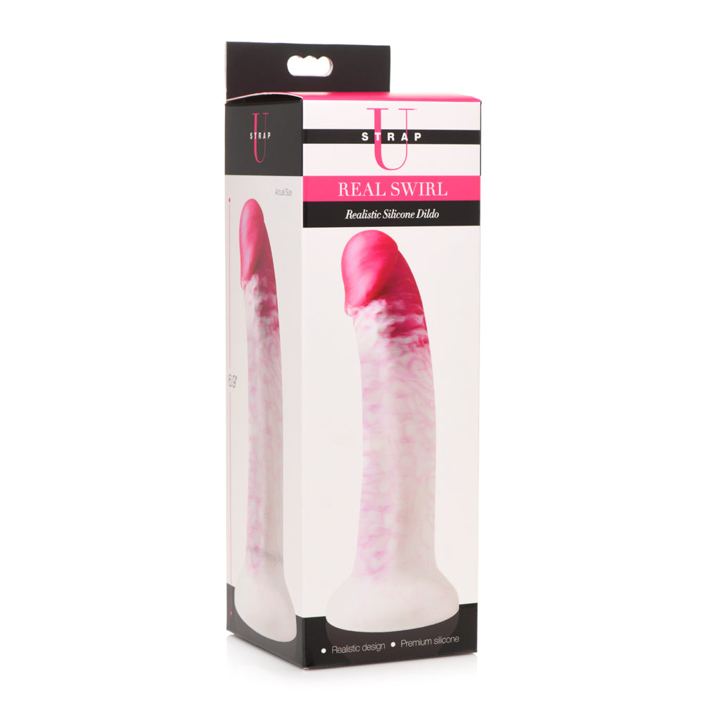 Strap U Real Swirl Realistic Silicone Dildo Pink | 848518048585 | Available at EroticWarehouse.com