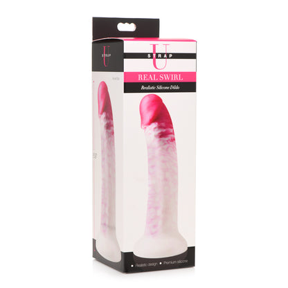Strap U Real Swirl Realistic Silicone Dildo Pink | 848518048585 | Available at EroticWarehouse.com