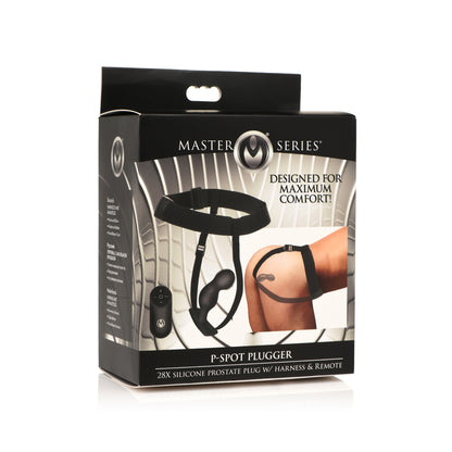 Master Series P-Spot Plugger 28X Silicone Prostate Plug W/ Harness & Remote Control | 848518048868 | Available at EroticWarehouse.com