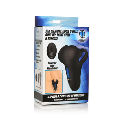 Trinity Men 10X Silicone Cock & Ball Ring W/ Taint Stim & Remote Control | 848518048899 | Available at EroticWarehouse.com