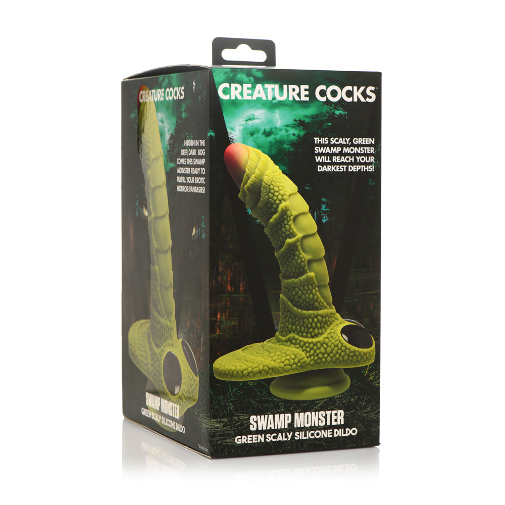 Creature Cocks Swamp Monster Green Scaly Silicone Dildo | 848518048905 | Available at EroticWarehouse.com