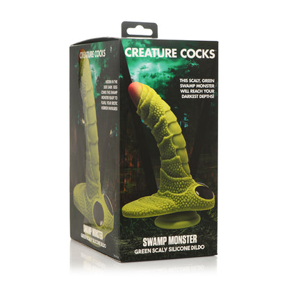 Creature Cocks Swamp Monster Green Scaly Silicone Dildo | 848518048905 | Available at EroticWarehouse.com