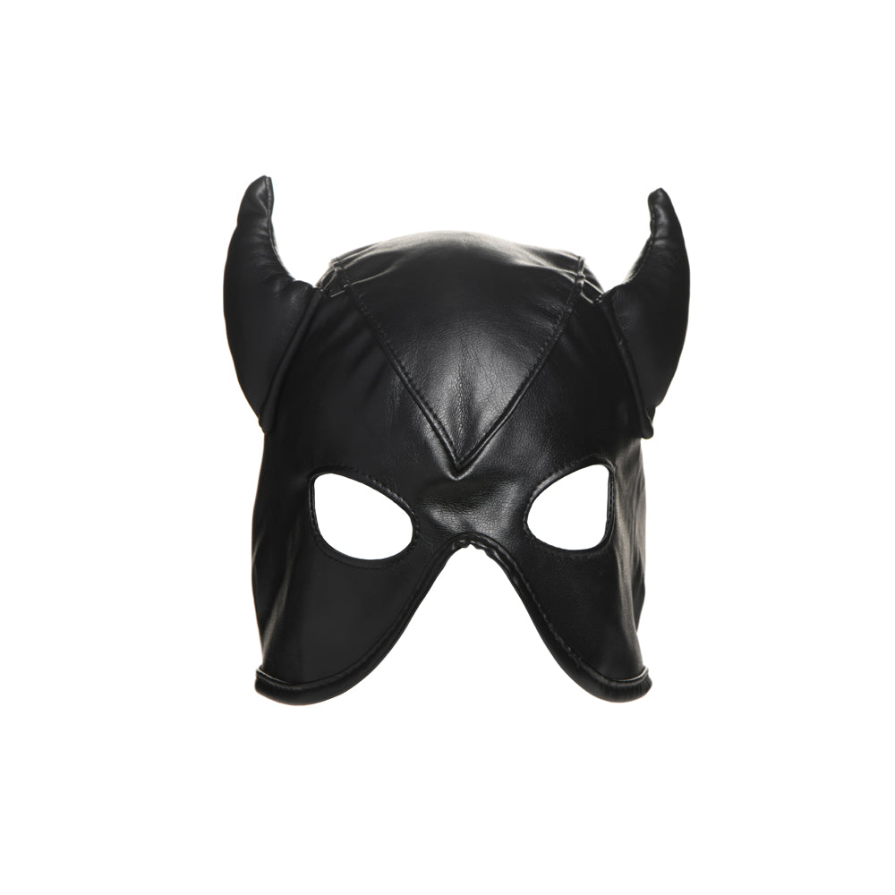Master Series Dungeon Demon Bondage Hood With Horns | 848518048974 | Available at EroticWarehouse.com