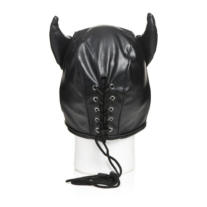 Master Series Dungeon Demon Bondage Hood With Horns | 848518048974 | Available at EroticWarehouse.com
