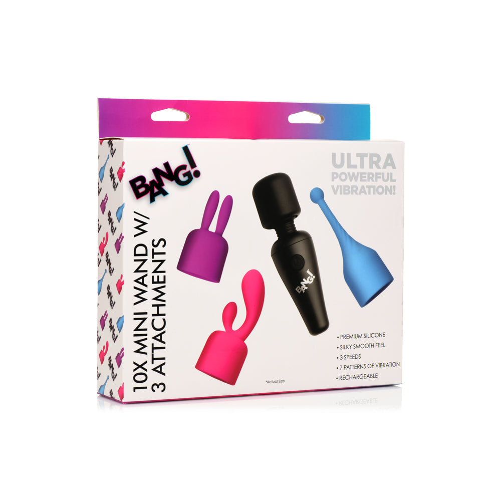 Bang! 10X Mini Wand W/ 3 Attachments | 848518049001 | Available at EroticWarehouse.com