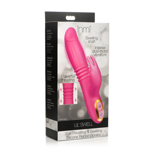 Inmi 35X Lil Swell Thrusting And Swelling Silicone Rabbit Vibrator | 848518049032 | Available at EroticWarehouse.com