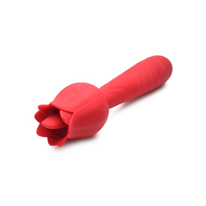 Bloomgasm Racy Rose Thrusting & Licking Rose Vibrator | 848518049117 | Available at EroticWarehouse.com