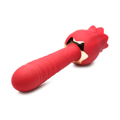 Bloomgasm Racy Rose Thrusting & Licking Rose Vibrator | 848518049117 | Available at EroticWarehouse.com