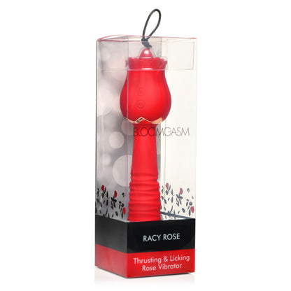 Bloomgasm Racy Rose Thrusting & Licking Rose Vibrator | 848518049117 | Available at EroticWarehouse.com