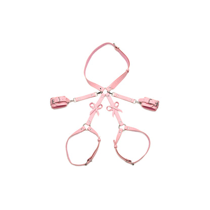 Strict Pink Bondage Harness W/ Bows M/L | 848518049438 | Available at EroticWarehouse.com