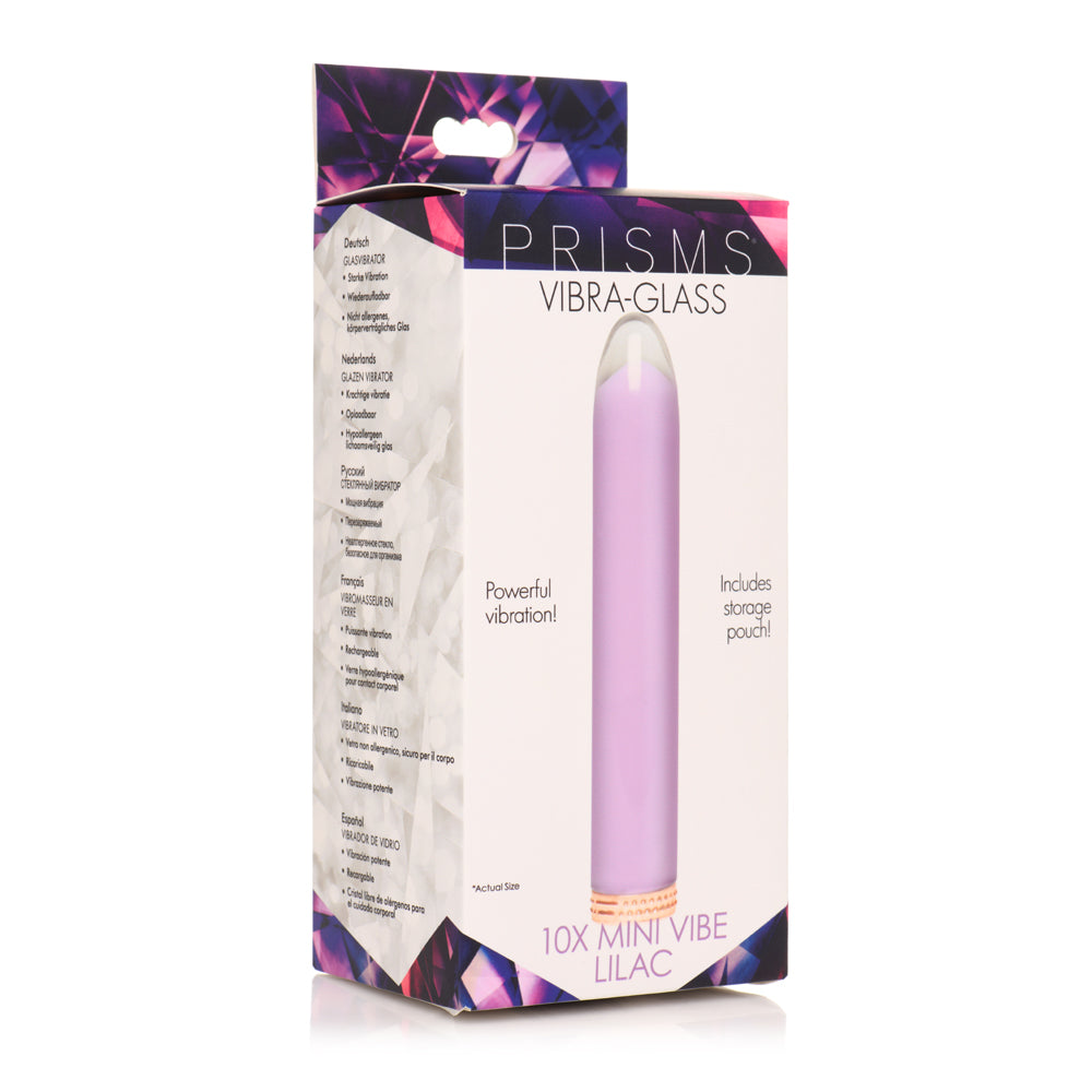 Prisms Vibra-Glass 10X Tapered Glass Bullet Purple | 848518049889 | Available at EroticWarehouse.com