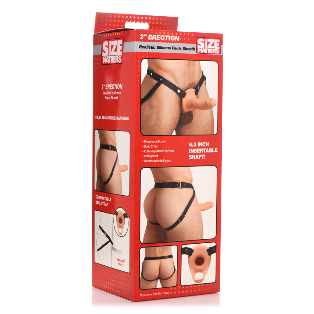 Size Matters Realistic Silicone Penis Sheath W/ 2" Tip Light | 848518051172 | Available at EroticWarehouse.com