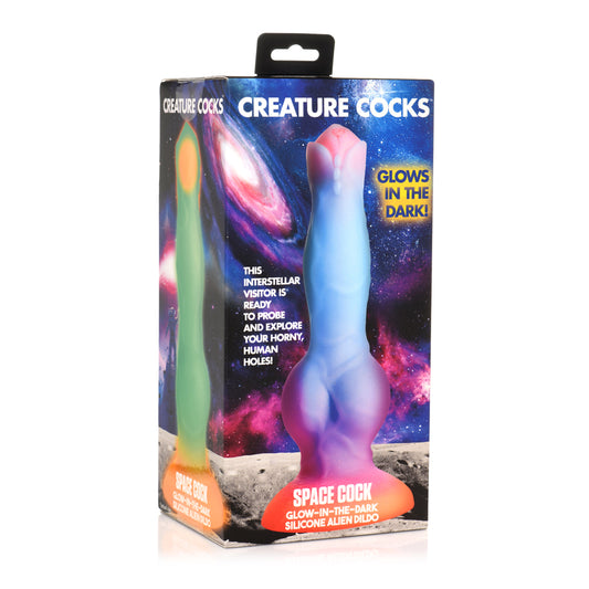 Creature Cocks Glow-In-The-Dark Silicone Alien Dildo | 848518051400 | Available at EroticWarehouse.com