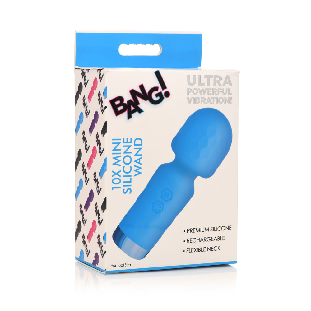 Bang! 10X Mini Silicone Wand Blue | 848518052124 | Available at EroticWarehouse.com