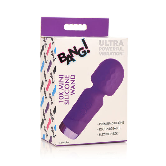 Bang! 10X Mini Silicone Wand Purple | 848518052148 | Available at EroticWarehouse.com