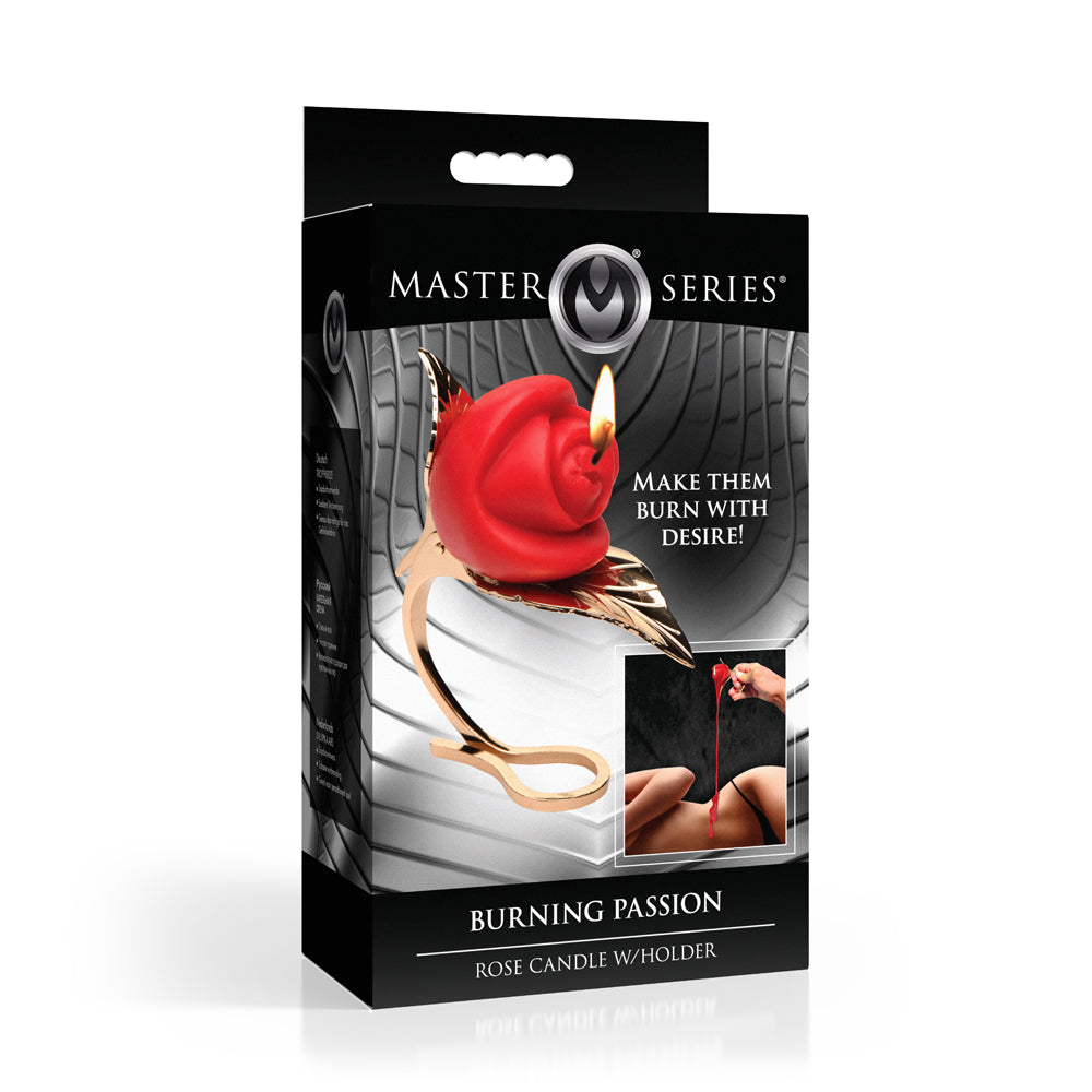 Master Series Burning Passion Rose Candle W/ Holder | 848518052506 | Available at EroticWarehouse.com