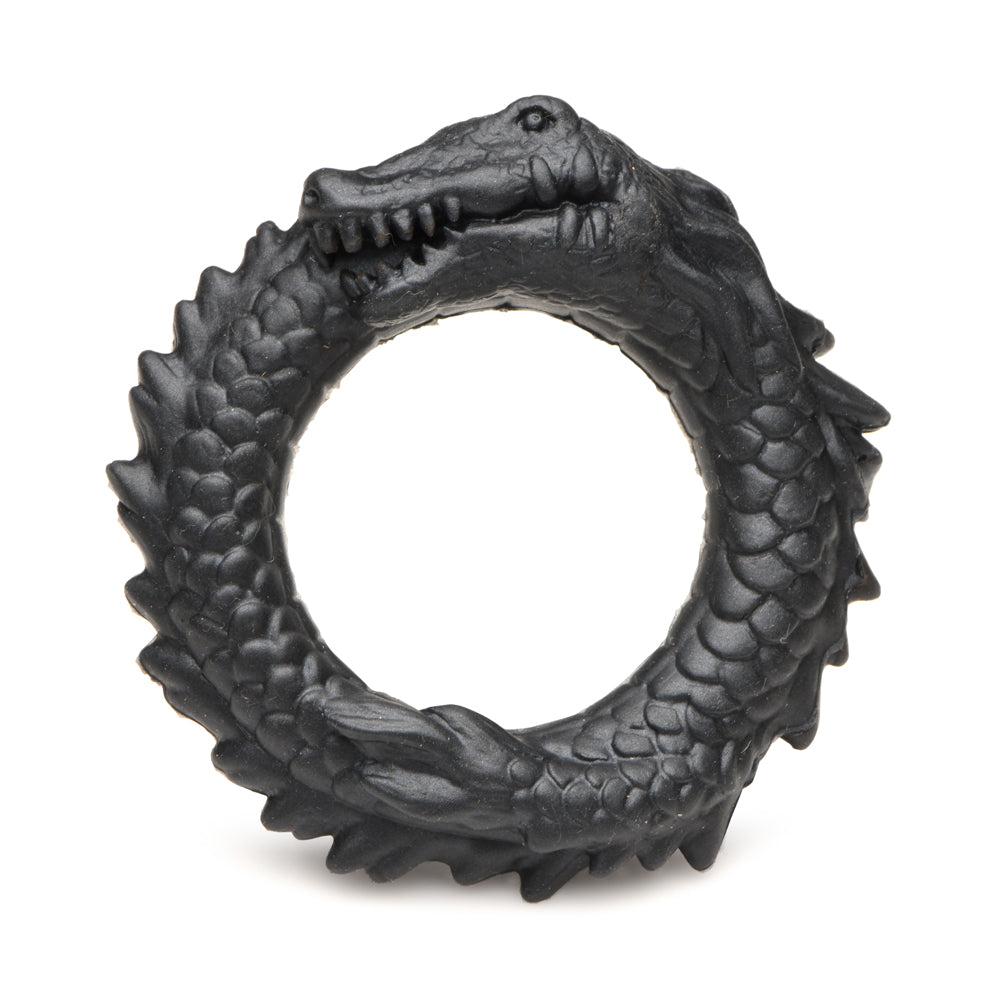 Creature Cocks Black Caiman Silicone Cock Ring | 848518053312 | Available at EroticWarehouse.com