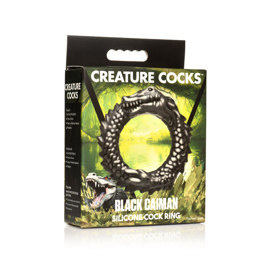Creature Cocks Black Caiman Silicone Cock Ring | 848518053312 | Available at EroticWarehouse.com